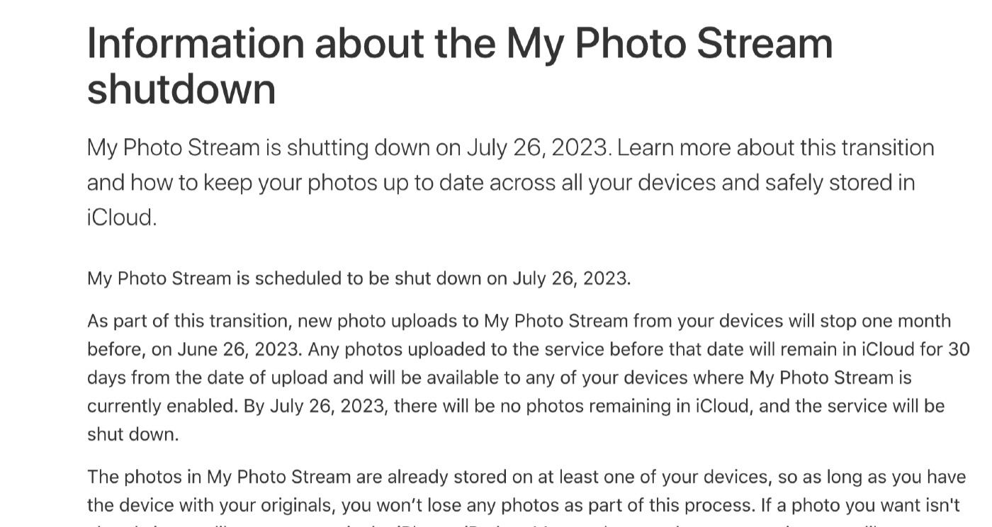 【注意】Appleのマイフォトストリームが2023年7月26日終了、移動の対応方法は？